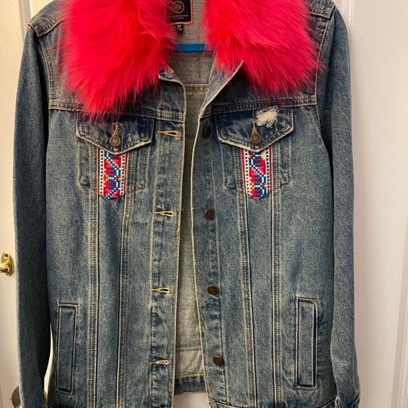 Embellished patchwork Embroidered Jean Jacket - Picture 2 of 5